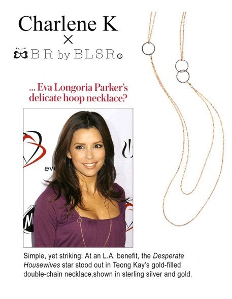 Eva Longoria Parker delicate hoop necklace